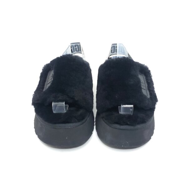 UGG Black Disco Sheepskin Fluff Slide Platform Sandals Women EUR 37/US 6 - Picture 3 of 9
